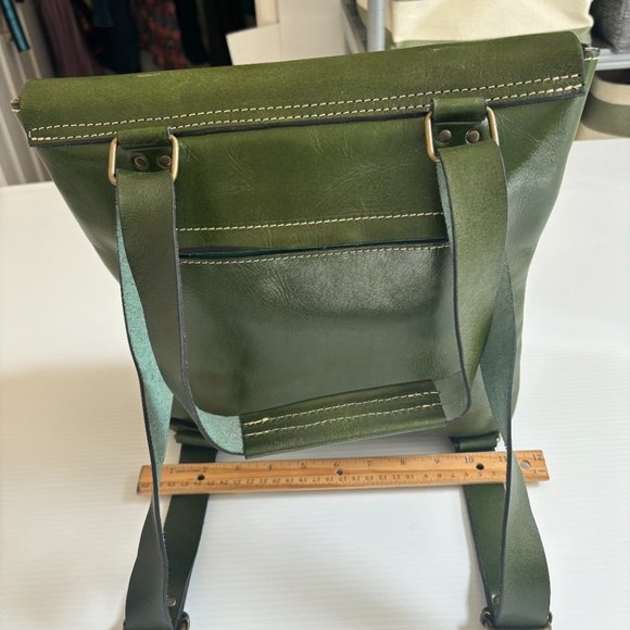 Green Leather Backpack/Satchel main image 6